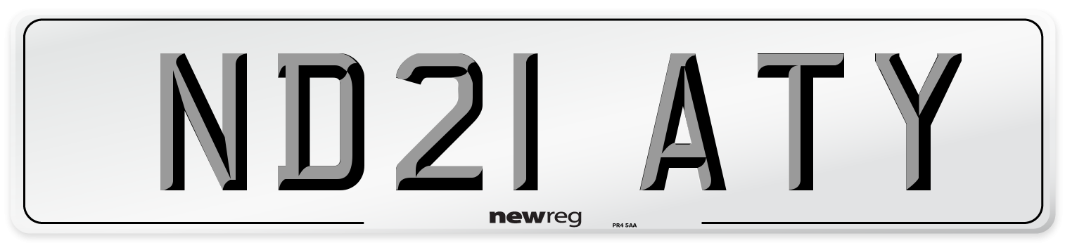 ND21 ATY Number Plate from New Reg